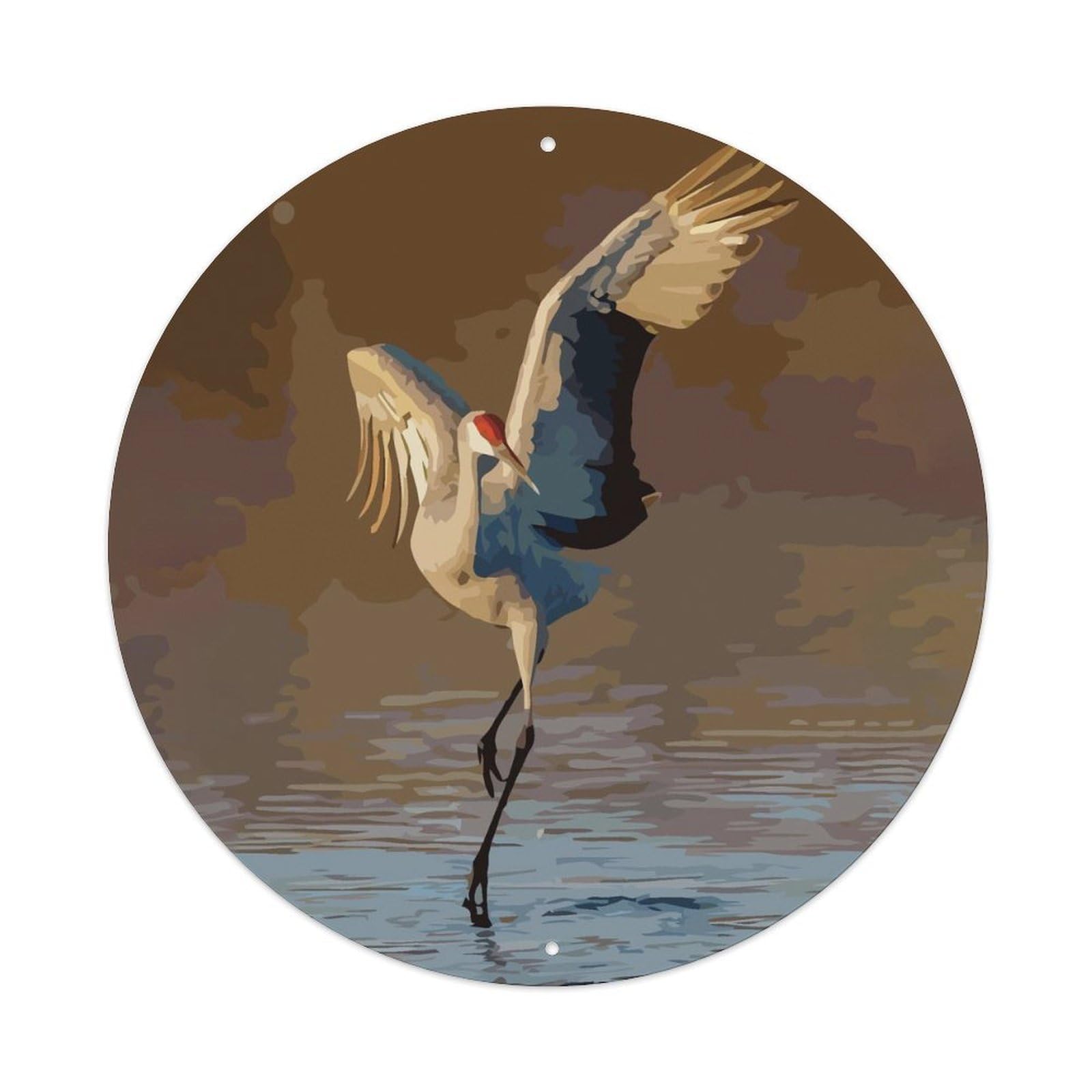 Animal Artwork Australian Crane Vintage Metal Tin Sign Plaque Wall Decor for Cafe, Club Bar, Office, Garden Metal Poster 8x8Inch