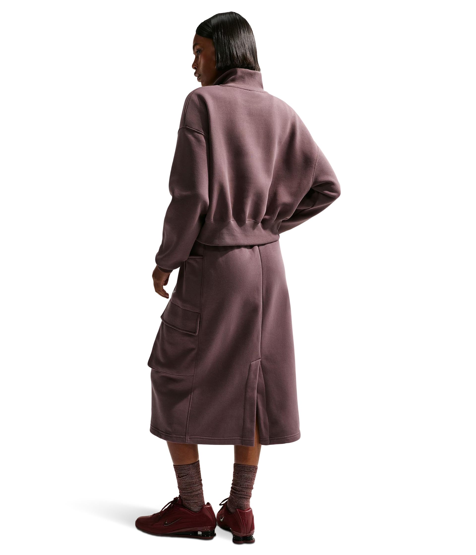 NIKE W NSW Phnx FLC Qz Crop Sweatshirt Mujer (Pack de 1)
