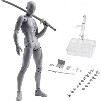 Drawing Model Drawing Figure Base Manga Articulated Joints Figure Doll Full-Body Doll Premium Sketch Base Model Character Male with Stand Drawing Practice Art Sketch Prop Gesture Changeable