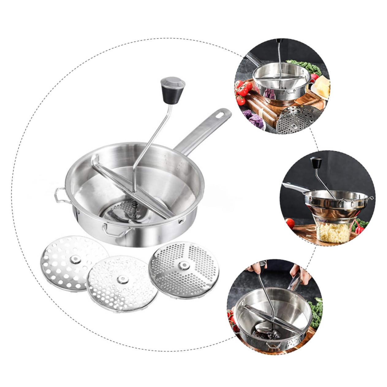 Edelstahl Speiserührer für Obst und Lebensmittel, Silber | 1 Stück, für Kochen in Küche, Sichere Ausführung für Lange Nutzung, Umweltfreundliche Verarbeitung
