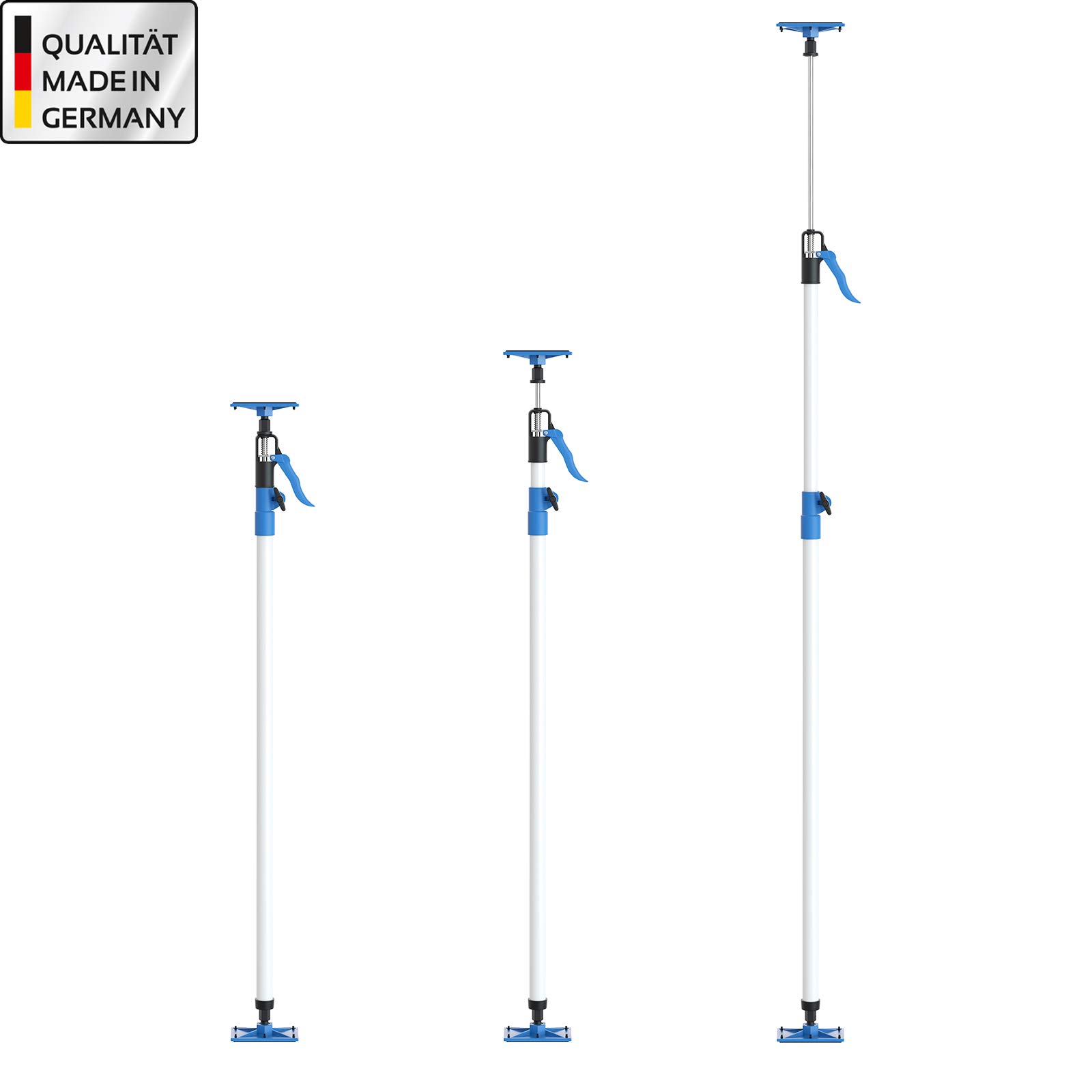 2x PROFISPANN® Deckenstütze 121-292cm - Bis 40 kg - Made in Germany - Einhand Schnellspann Montagestütze Baustütze - MS-S2000…