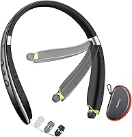 Galirity Neckband Bluetooth Headphones: Retractable Earbuds, Noise Cancelling Mic, 16H Battery, IPX5 Sweatproof for Sports & Office