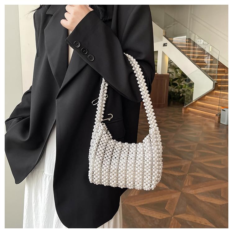 Bolso de hombro pequeño con perlas para mujer miniatura 2