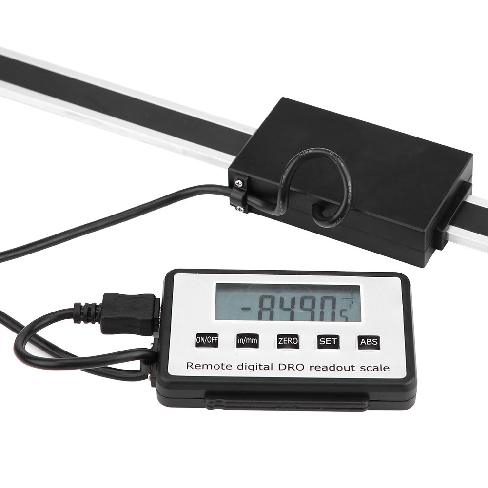 Akozon Escala lineal digital precisa 0-600 mm LCD Sensor de desplazamiento para máquinas de fresadoras y tornos Kit de lectura LCD con escala lineal digital para mediciones