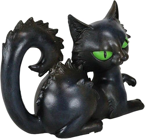 Miniatura 5 de Ebros Gift Wicca Witchcraft - Figura de gato negro con ojos verdes, ocultista paganismo paranormal de Halloween