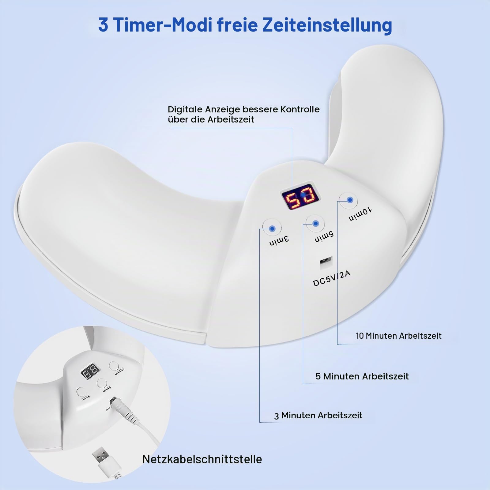 Nagelpilz-Reinigungsgerät, faltbares Nagelpilz-Lichtgerät für mehrere Finger- und Fußnägel, verfärbte und verdickte Zehennägel, einfache und effektive Behandlung zu Hause