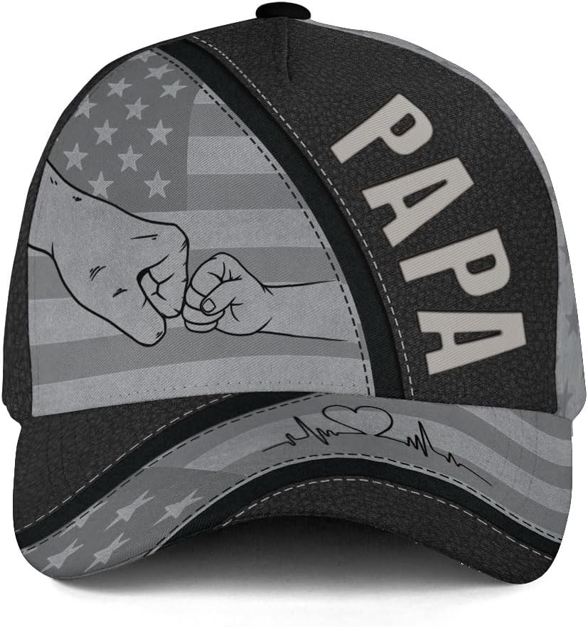 Papa Hat, Fathers Day Hats for Men, Cap for Dads, Daddy Hats Men, Fist Bump Baseball Cap, Mens American Flag Hat