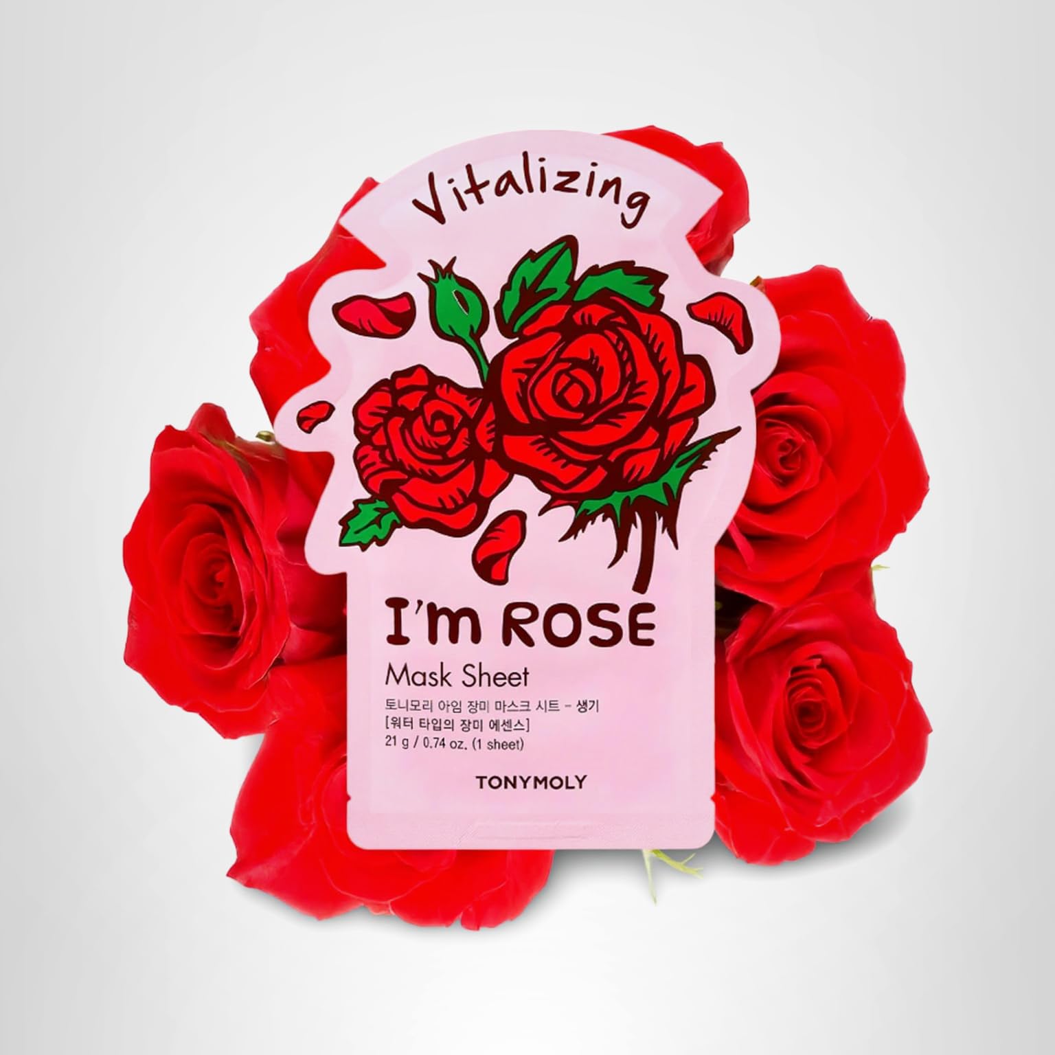 TONYMOLY I’m Real Sheet Mask Set – Korean Face Mask Variety Pack for Hydrating, Soothing & Nourishing Skin, K-Beauty Skincare Self-Care & Easter Gift Set for Women: 05 Rose 1 Count (Pack of 1)