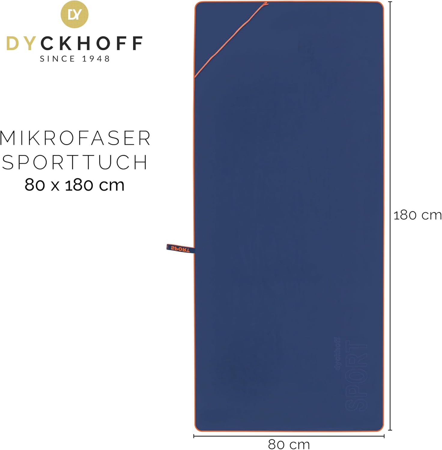 Microfibre Sports Towel 80 x 180 cm Dark Blue