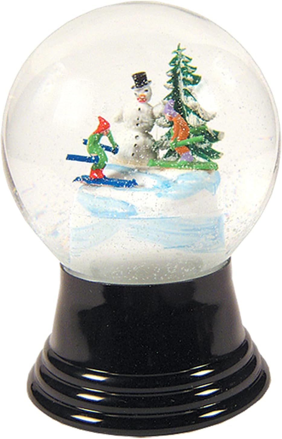 Alexander Taron Importer PR1024 Perzy Decorative Snowglobe with Medium Snowman & Skis, 5" x 3" x 3"