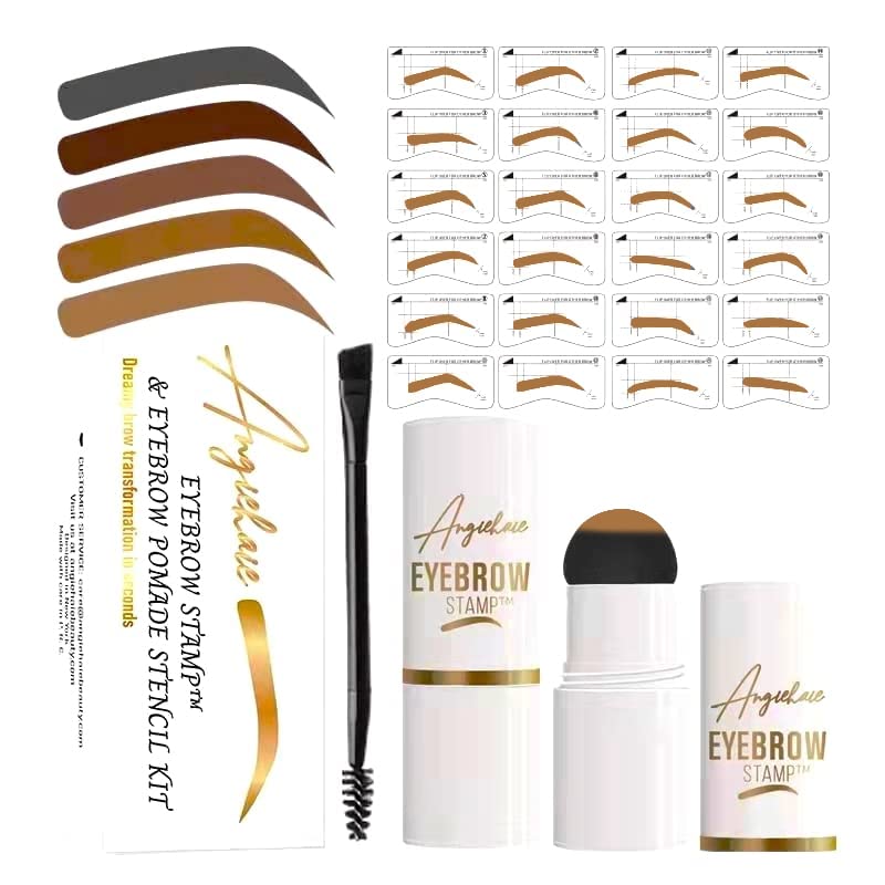 Buy Eyebrow Stamp Stencil Kit, Eyebrow Stamp Pomade with 24 Reusable
