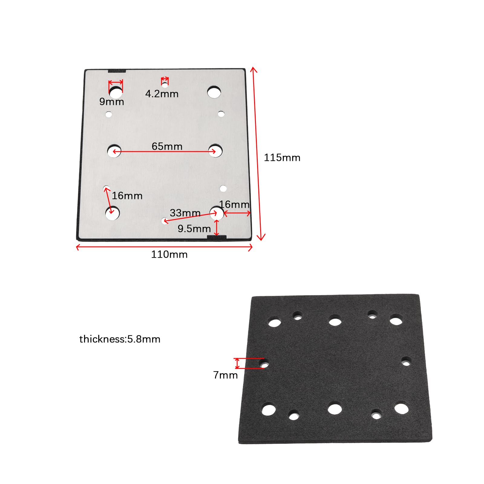 LT Easiyl 1/4 Sheet Finish Sander Replacement Pad Square Double Insulated Sander Pad Compatible with Ryobi 039066005051 S652D S652DK S652DG - Image 4