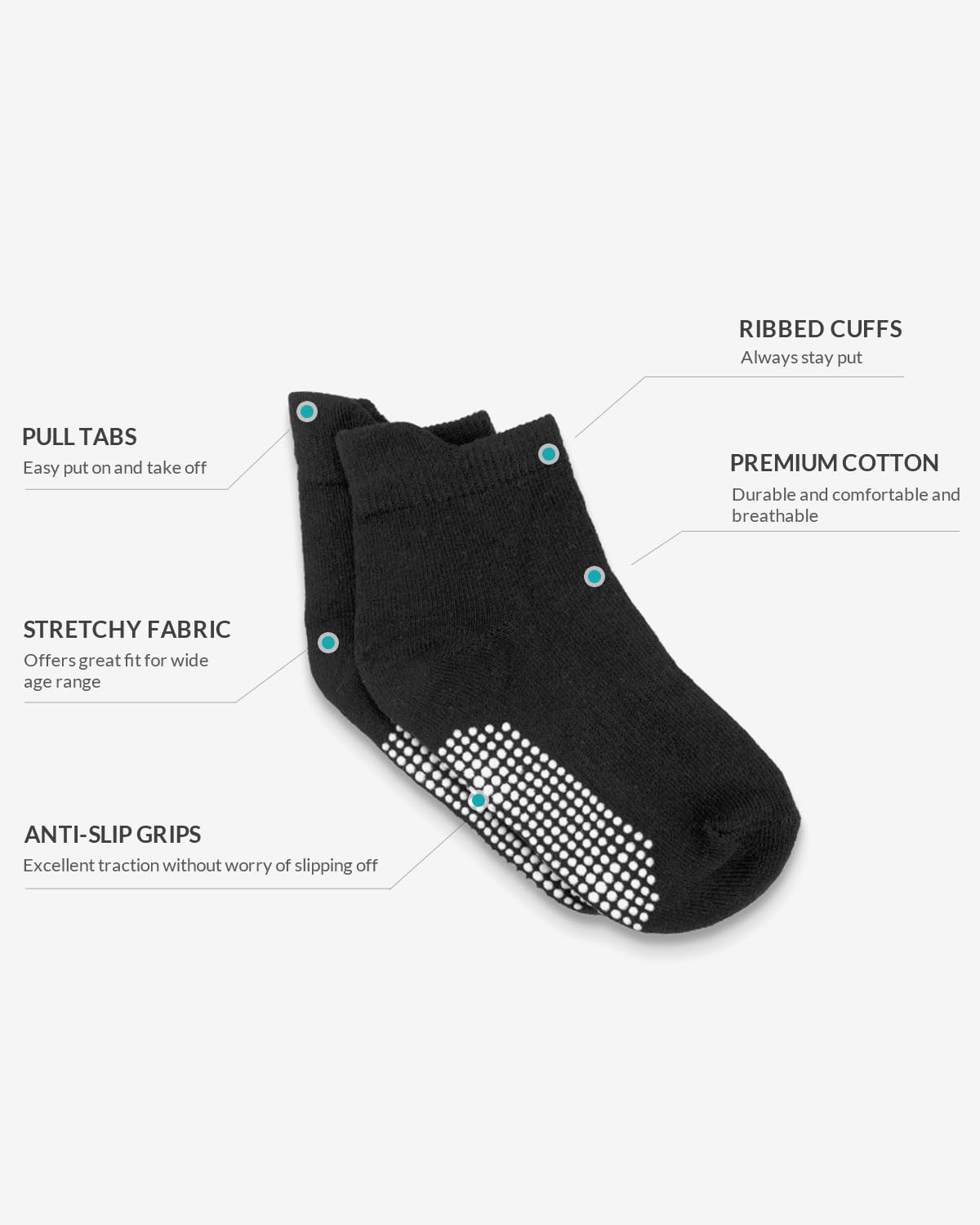 Infinno Baby Non Slip Ankle Socks 9 Pairs - Toddler Socks with Grips for Kids, Infants Boys and Girls 6-24 Months, 1T-7T