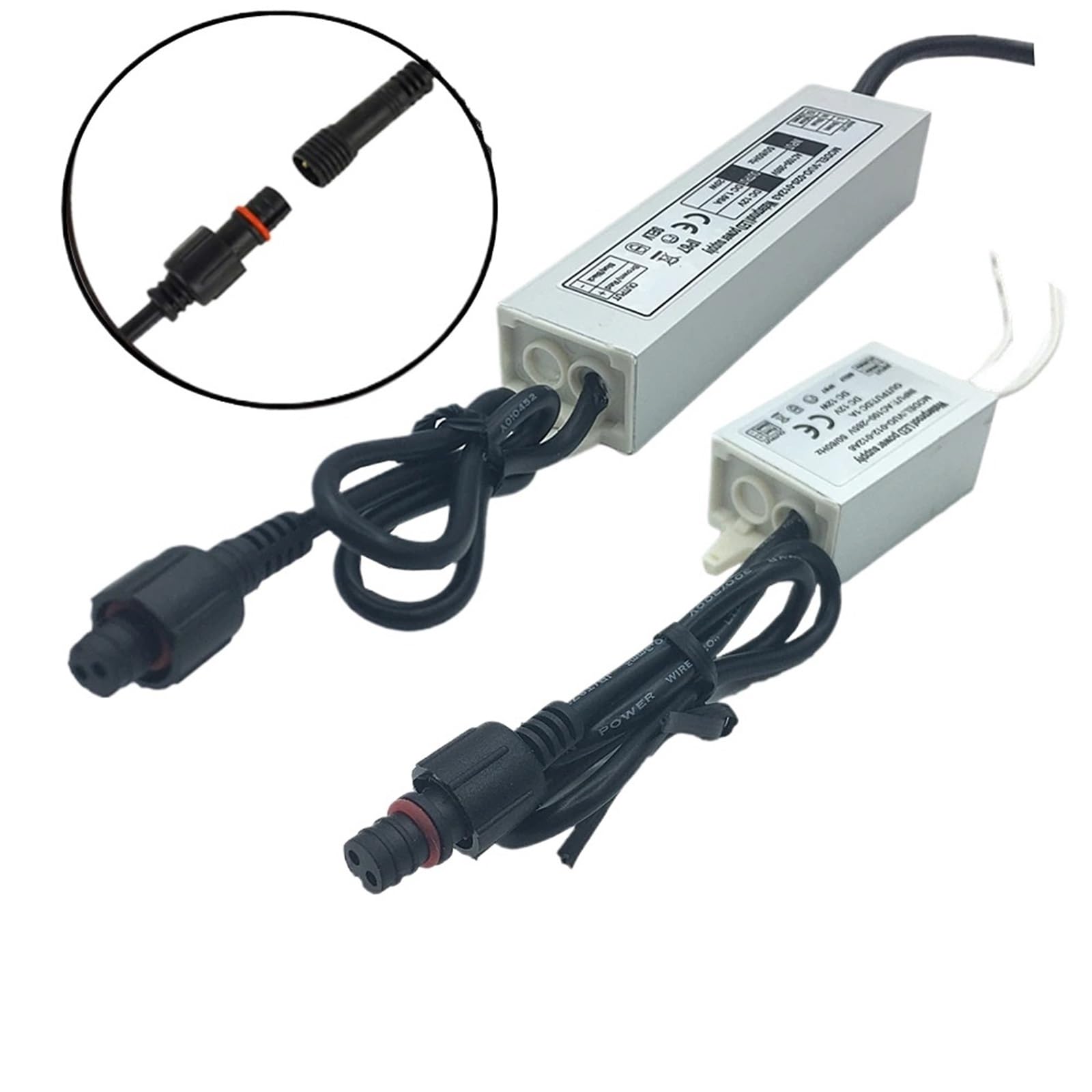 Sterownik LED do wewnątrz/na zewnątrz, 12 W, 20 W, zasilacz AC 100-265 V, oświetlenie LED, wodoodporny sterownik IP67 do LED (12 W)