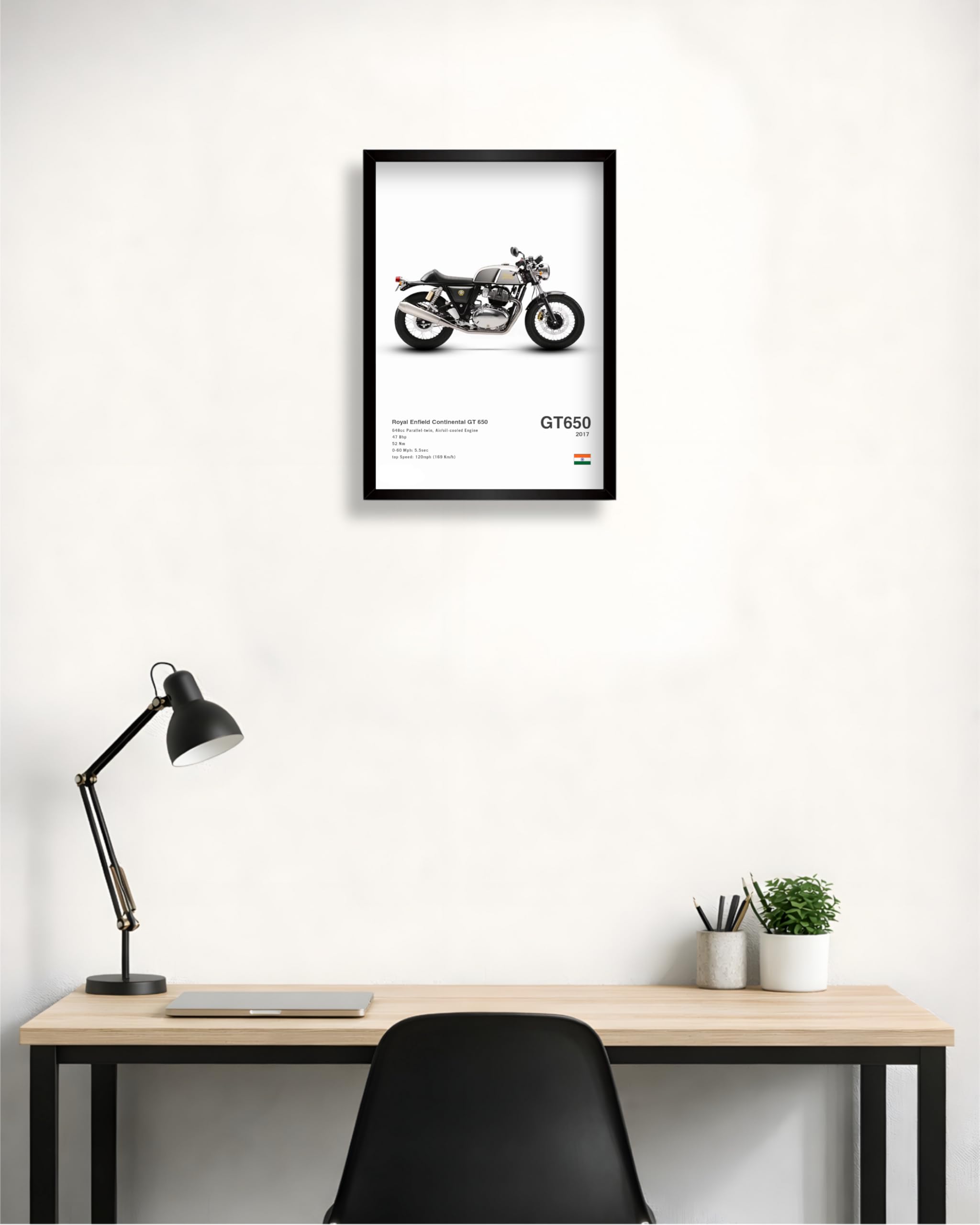 GT 650 Continental Bike Poster for Wall Photo Frame, Modern Wall Framed Paintings for Office, Dining, Living Room Decoration (Framing with Leminated Photo) SK Gallery 8 x 12 (inch), Wall Photo Frame/Bike Poster Photo Frame) (CLEAN) 1