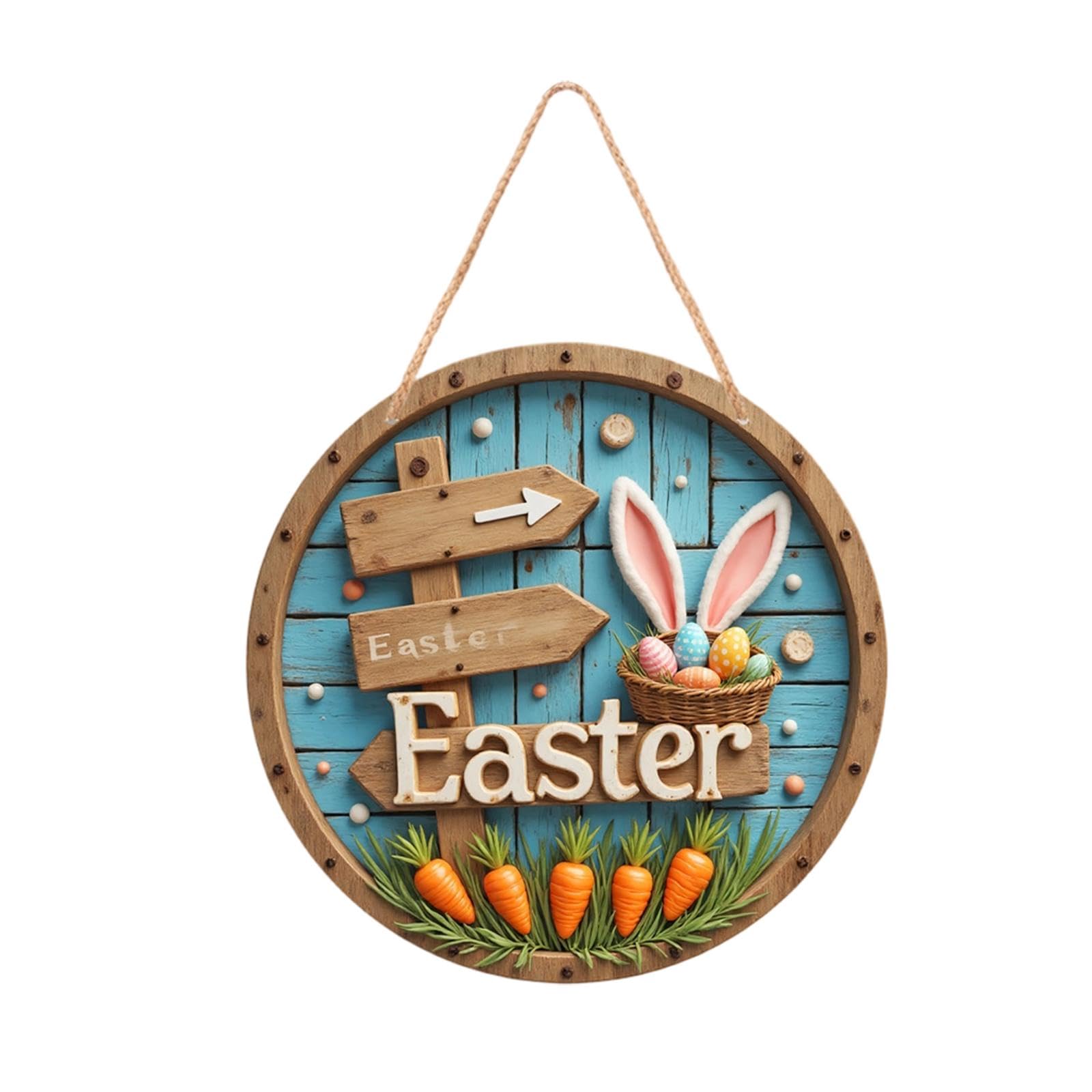 Panneau de porte en bois de Pâques lapin Style C, une idée cadeau déco idéale