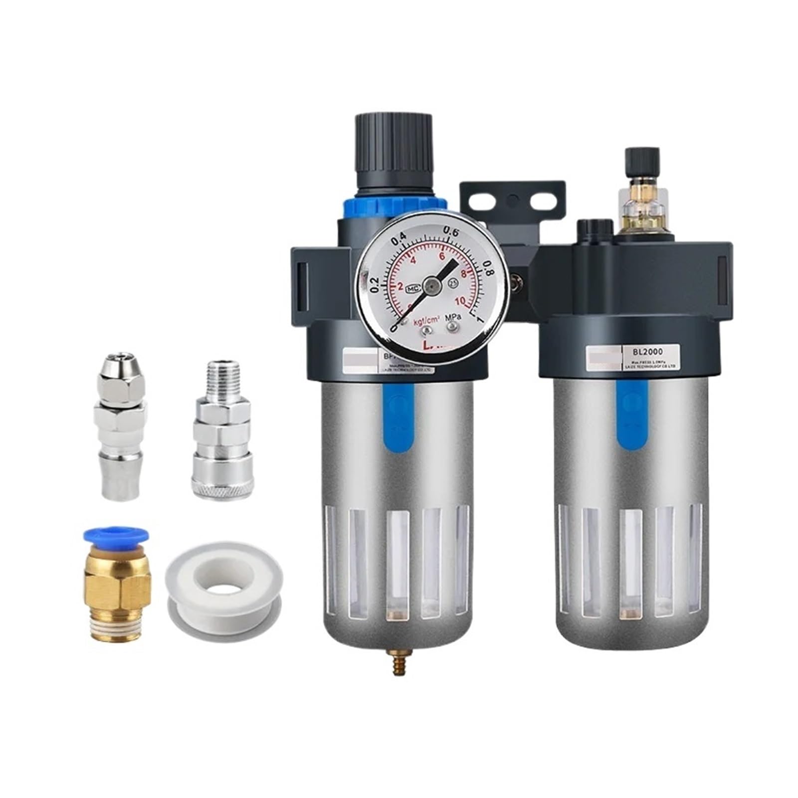Filtre régulateur lubrificateur FRL avec protection métallique BFC3000