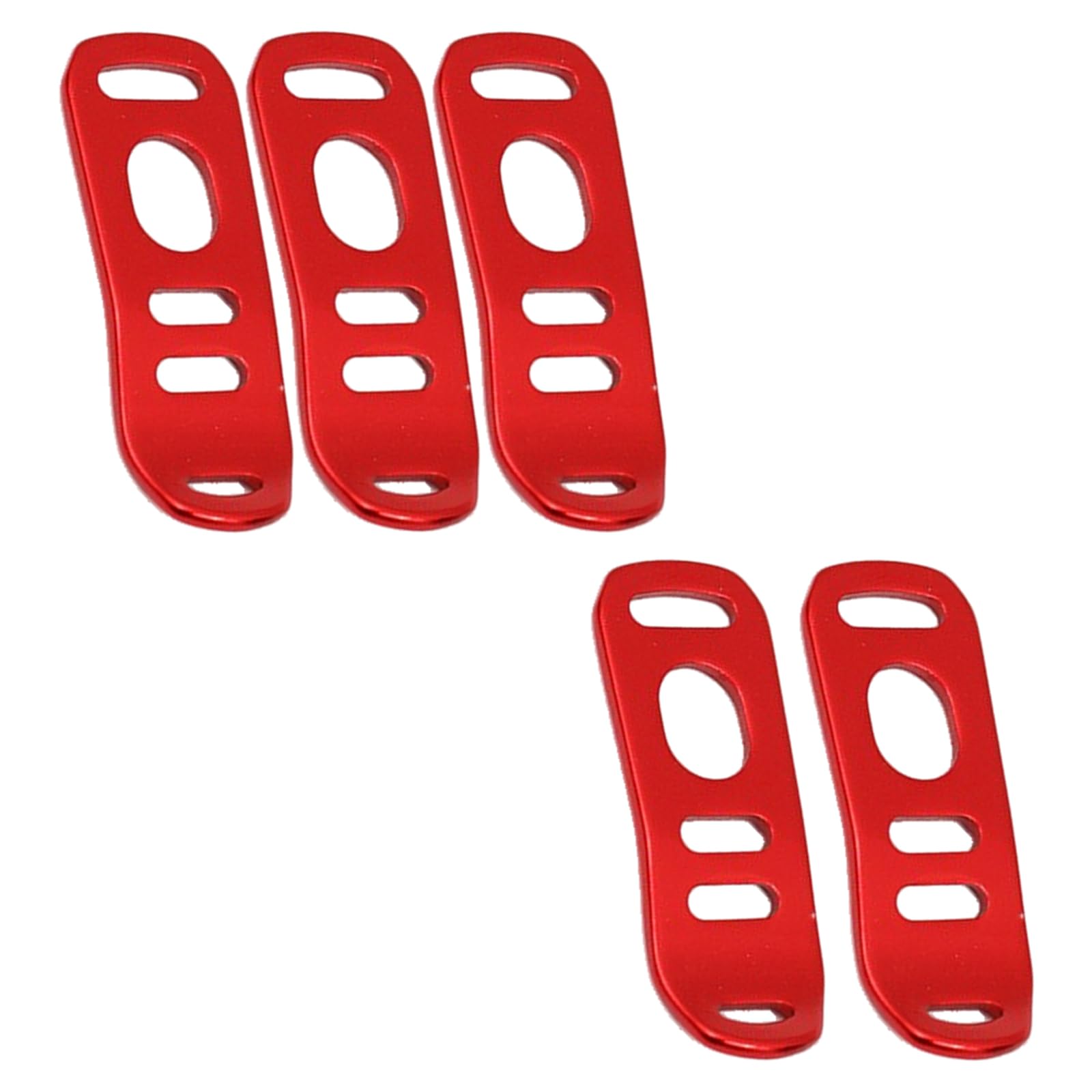 Azarxis Lot De 6 Crochets En T En Aluminium Ultralégers Avec Boucle Autobloquante Pour Tente, Camping, Randonnée, Activités De Plein Air (rouge