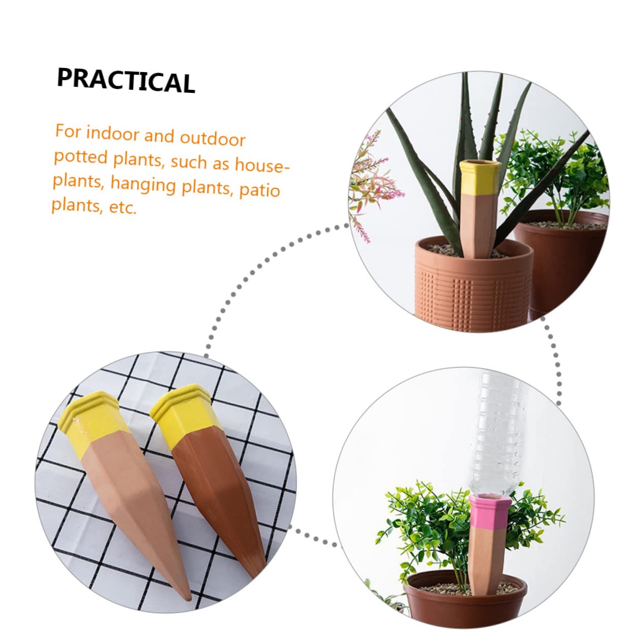 CIMAXIC 6pcs Water Seepage Dripper Watering Pots Purifier Automatic Waterer Spikes Pump Soaker Hose Slow Release Waterer Sprinkler Hydroponics Fountain Automatic Drip Irrigation Kits Earth