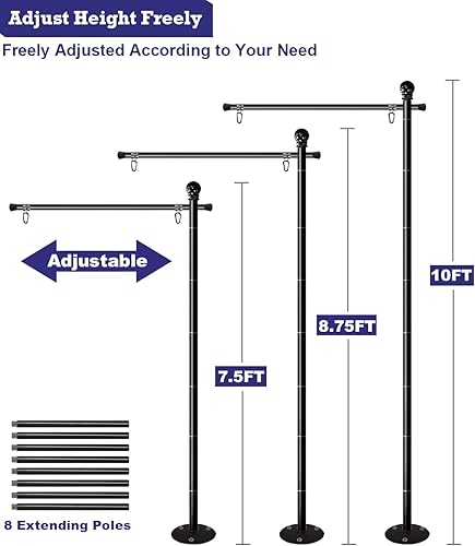 Vista 13 de Poste de bandera de jardín de 10 pies para banderas estadounidenses de 3 x 5 pies, asta de bandera ajustable con base de 5 picos para patio al aire