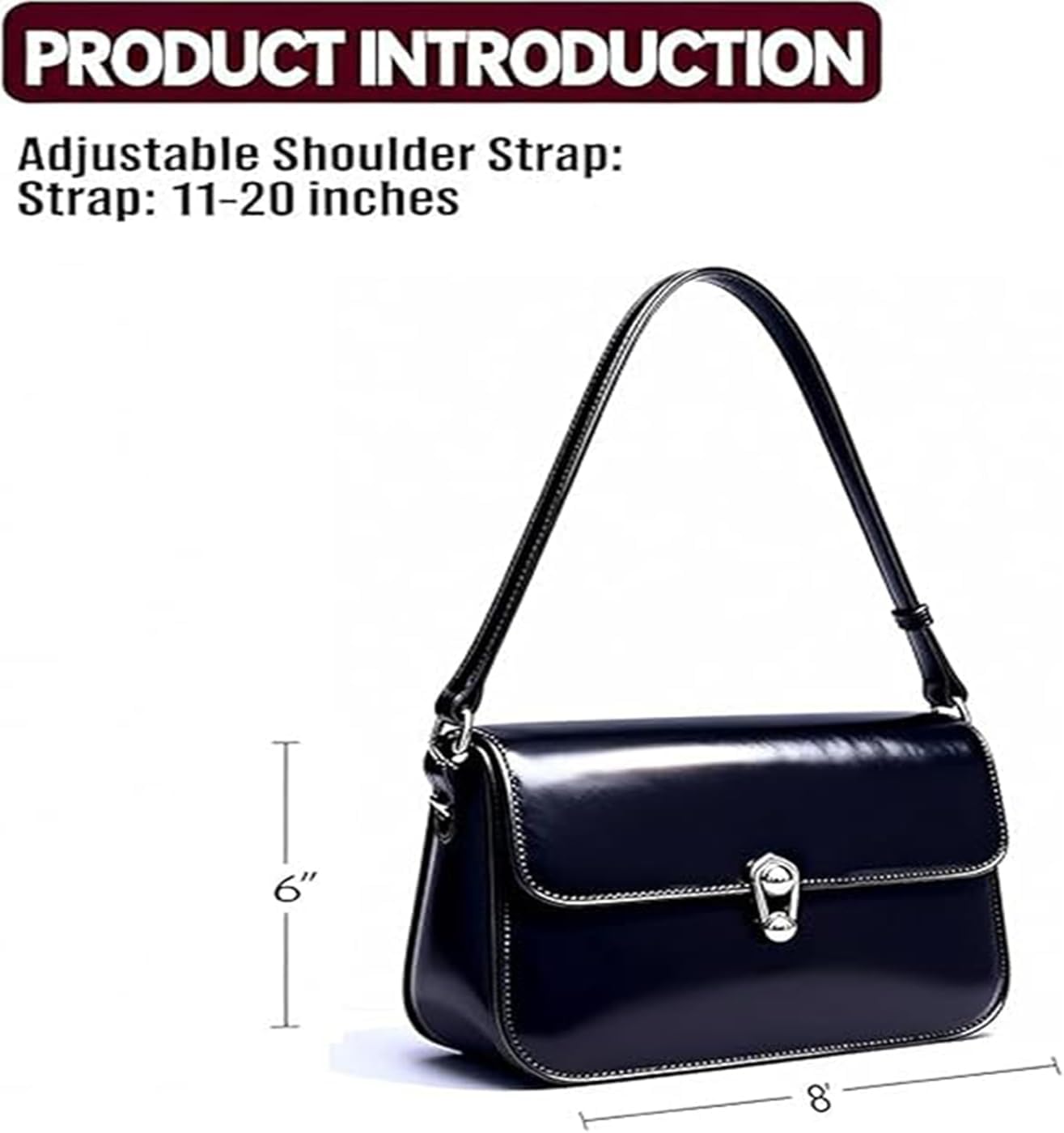 Small Leather Crossbody Shoulder Bag: Red Evening Purse Handbag Suitable for Evening Parties, Shopping and Daily Outings - Image 4