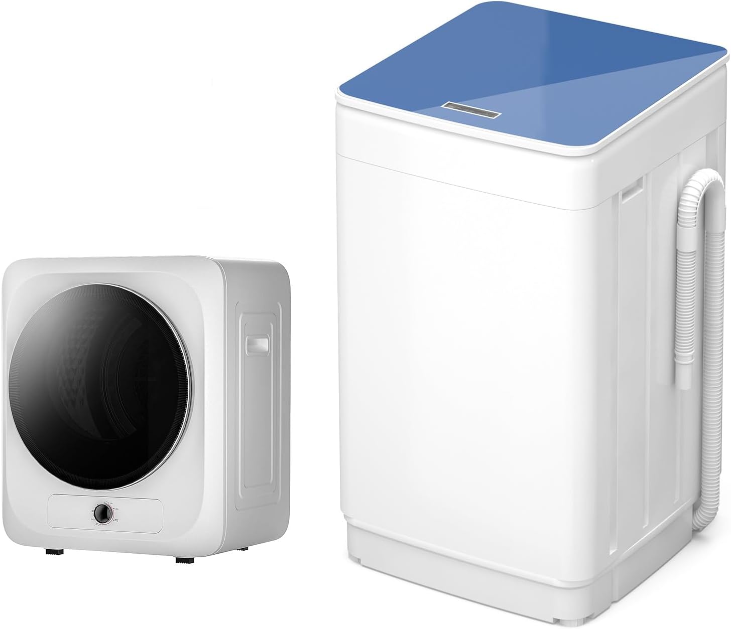 VCJ Portable Washing Machine and Dryer Set, 20lbs Fully Automatic Washer and 10lbs Portable Dryer with Stainless Steel Tub, Compact Washer and Dryer Combo for Apartment, RV, Dorm