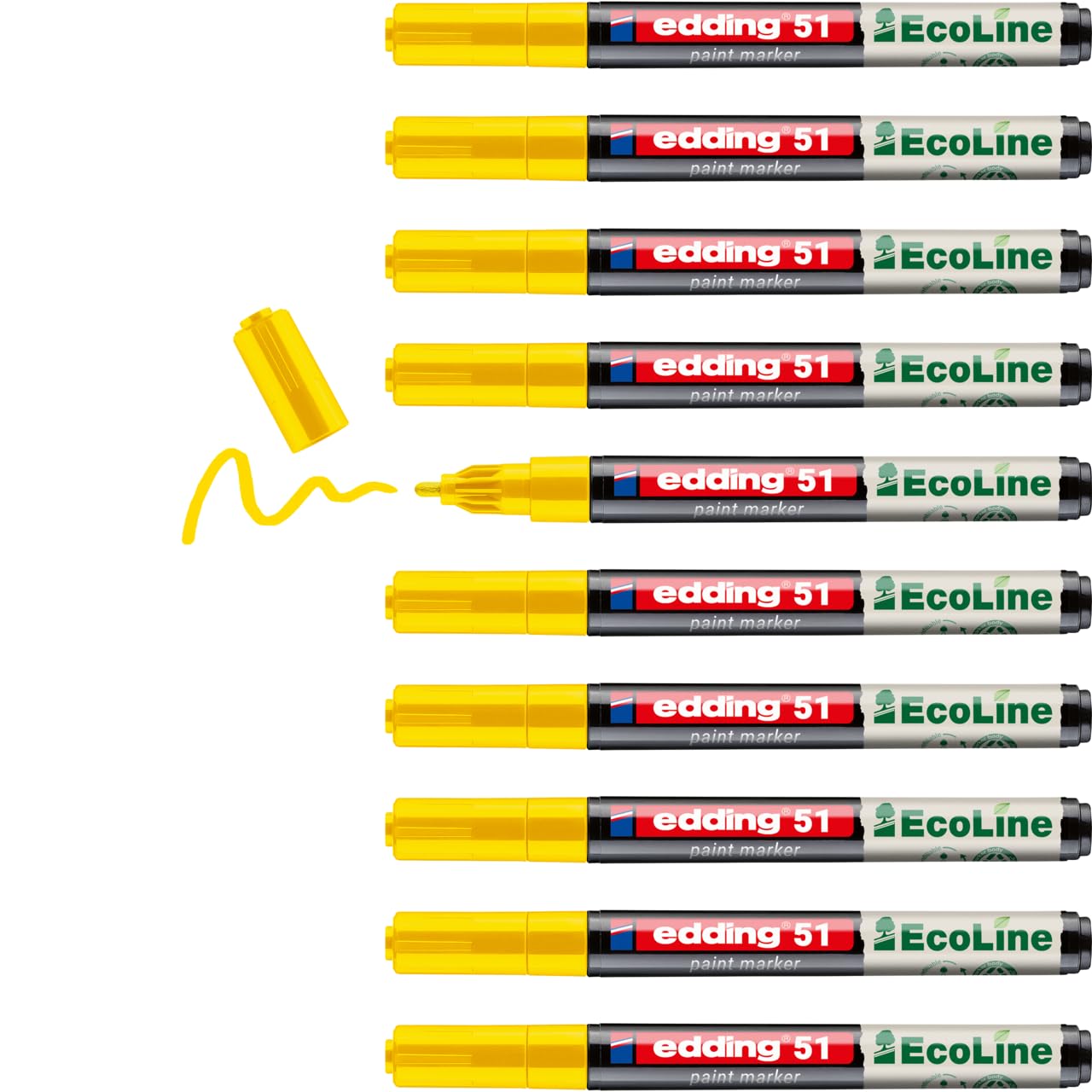 Edding E-51 Water-Based Paint Marker Fine Yellow Pack of 10 4-51-00510