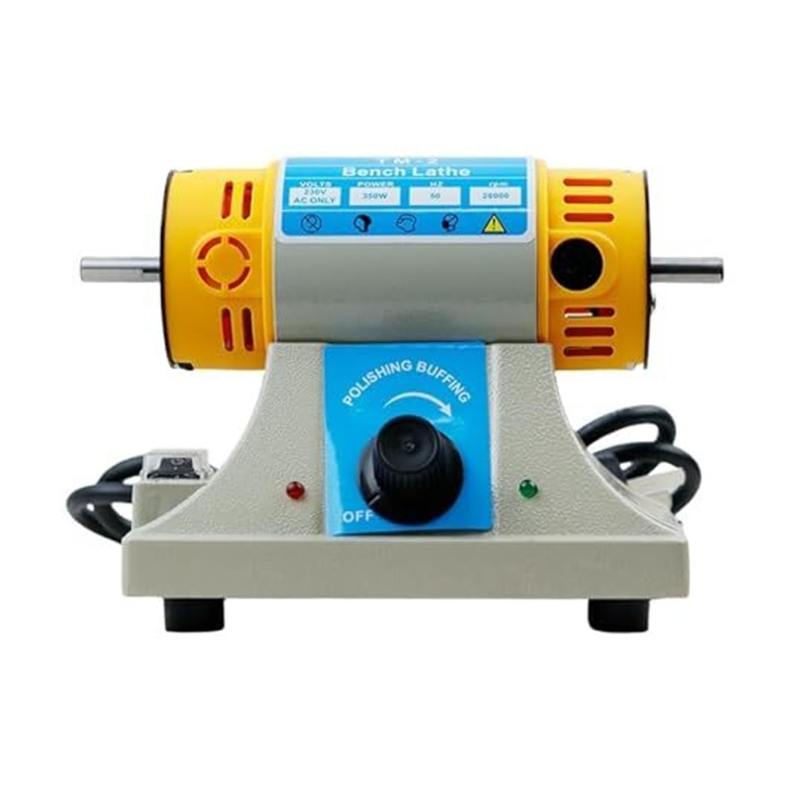 Lucidatrice for pietre preziose, tornio da banco 350 W for la lavorazione del legno fai-da-te e lucidatura di gioielli, TM 2