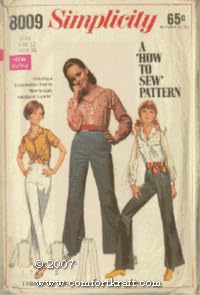 Misses' Shirt and Bell-Bottom Pants 