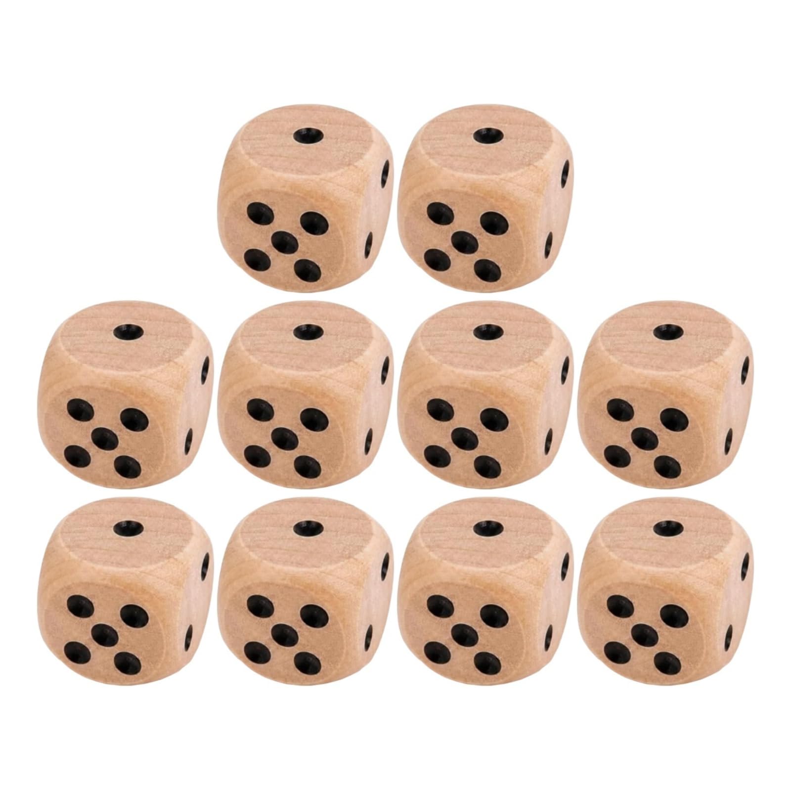 10Pcs Wooden D6 Dice Set, 20mm Round Corner, 6 Sided Gaming Dice for Adults Standard Game Dice