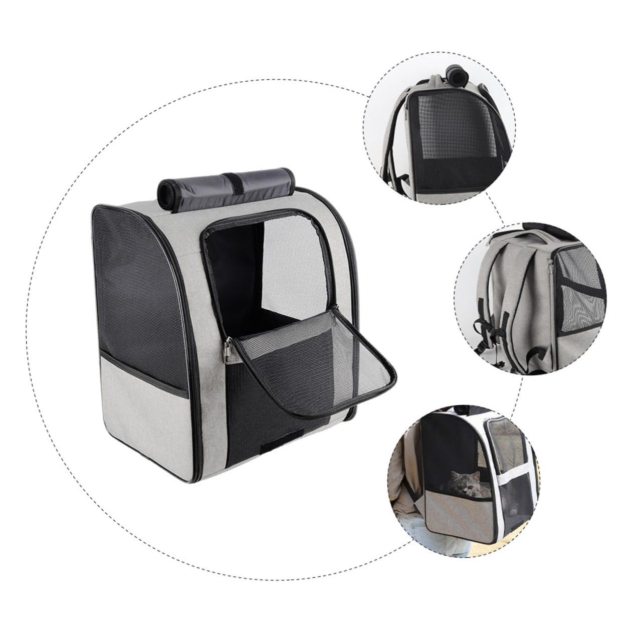 Homoyoyo Katzenrucksack Transport Mit Atmungsaktivem Material Geräumige Haustiertragetasche Für Katzen Praktische Haustiertransportbox Für Reisen