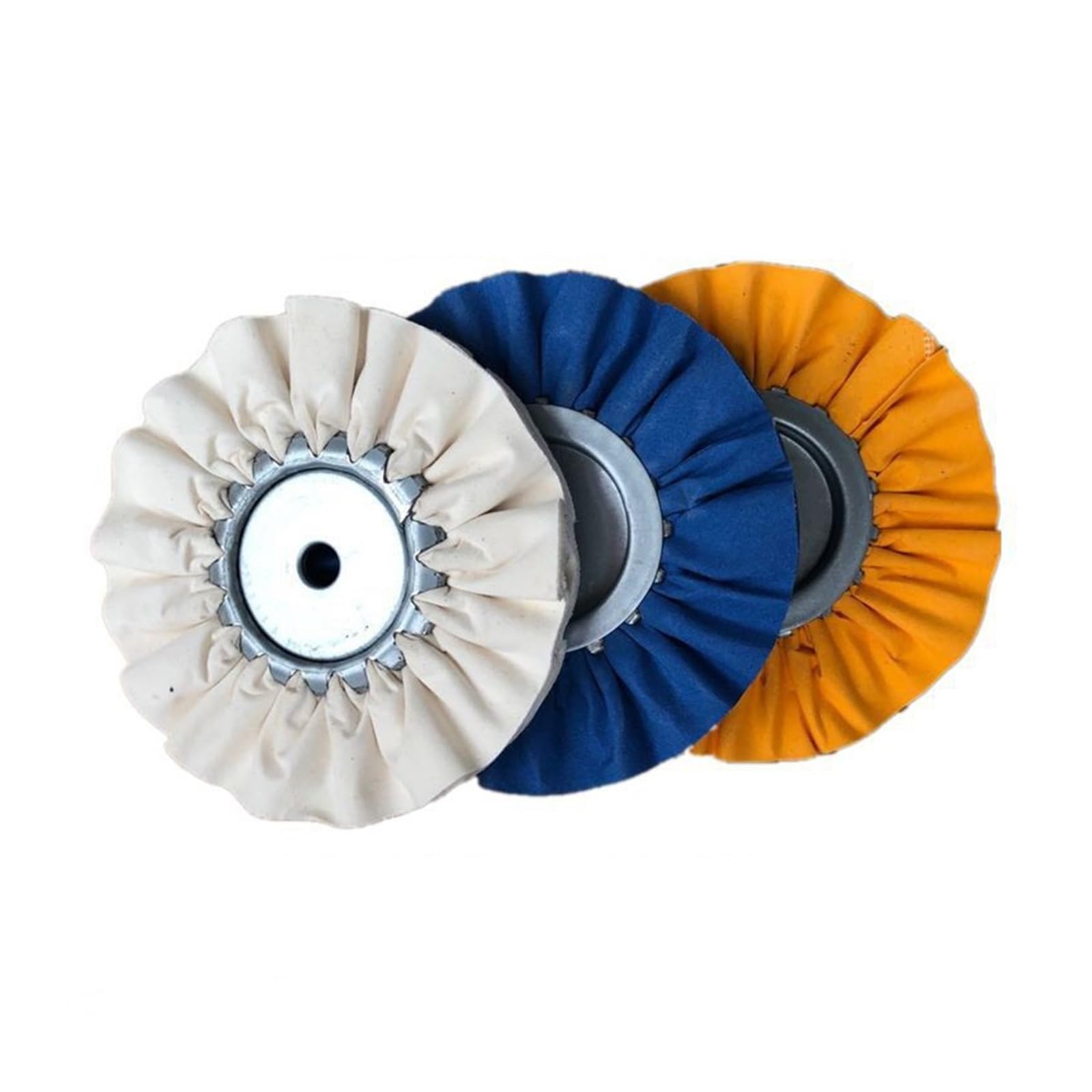 Roue de Polissage en Coton 1 pièce 8 "/200mm roue de polissage traitée en moulin bleu jaune 16 plis blanc coton non traité