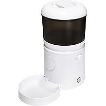 Amazon Basics Automatic Cat Feeder with Programmable Voice Recorder, Slow Feed, Portion Control, 4L Capacity, White