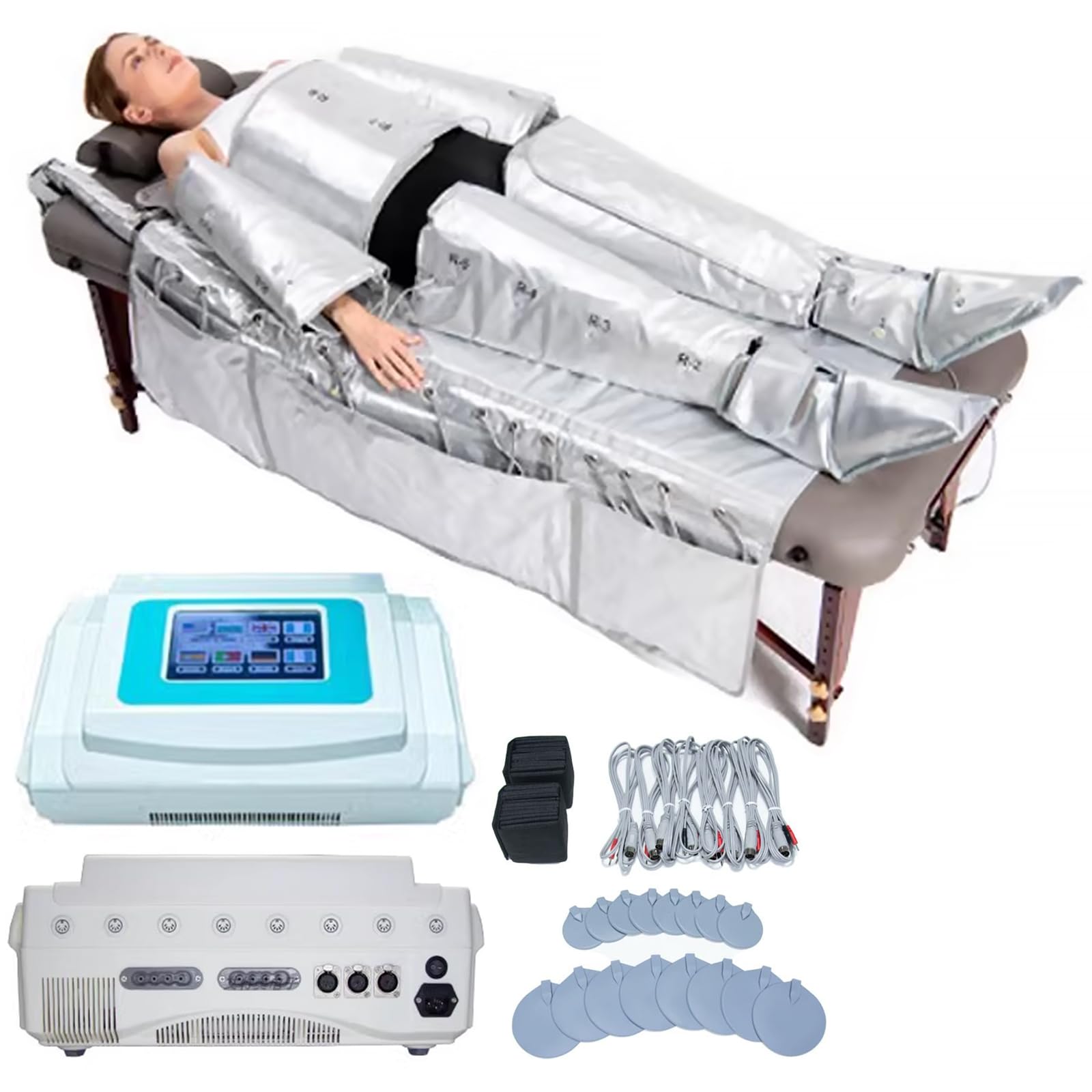 Máquina De Drenaje Linfático De Presión De Onda De Aire Profesional, Terapia De Compresión Máquina De Masaje para Perder Peso para Patas, Pies, Cintura, Traje De Adelgazamiento De Presión Aire