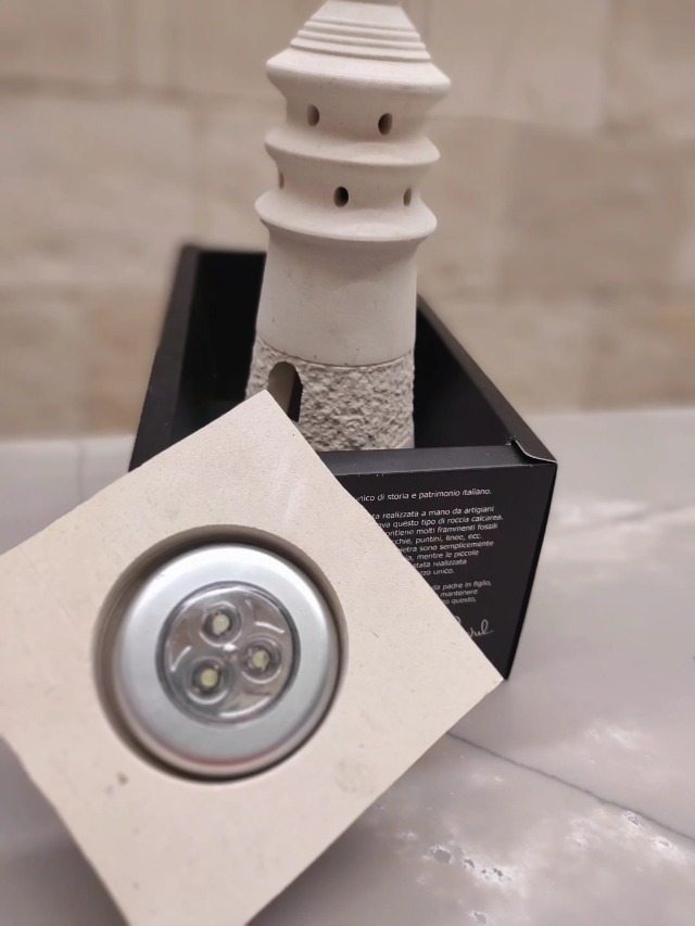 Fabriqué à La Main En Italie Gemini Grand Bougeoir En Pierre Et