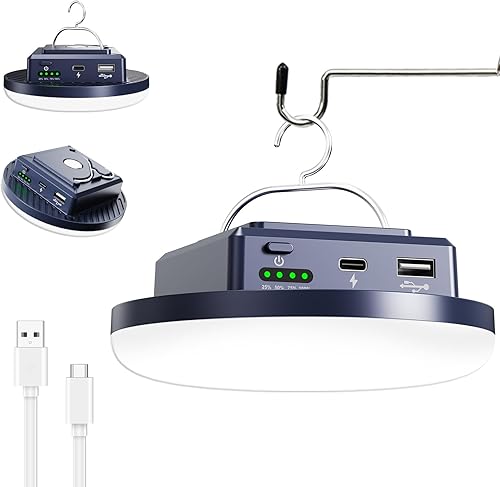 Luces de camping 13200 mAh 4500 lúmenes 45W equipo portátil corte de energía USB recargable al aire libre magnético colgante linterna emergencia LED