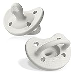 Chicco PhysioForma Luxe Orthodontic Pacifier, 0-6m | 100% Soft Silicone | Supports Breathing & Oral Development | Textured Shield & Handle | Includes Sterilizing Case | BPA Free | Pearl Grey, 2pk