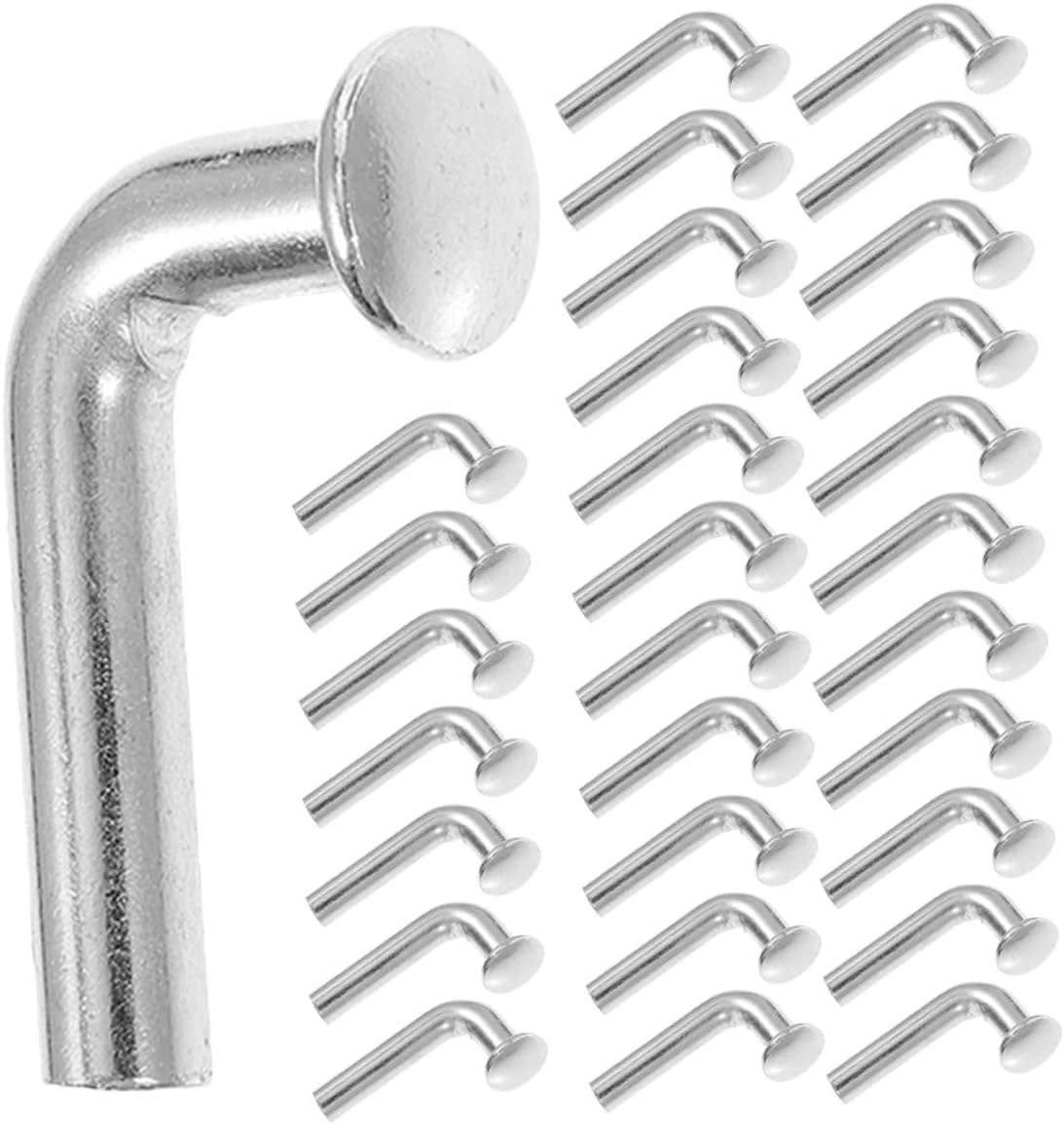 100pcs Heavy Duty Pallet Rack Safety Pins 6x50mm Galvanized L-Shaped Drop Clips for Warehouse Shelving Organization Rack Accessories
