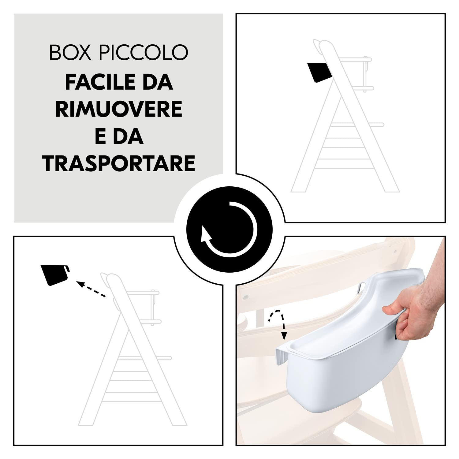 hauck Set Organizer per Seggiolone Alpha+ e Beta+, Alpha Box Set Bianco