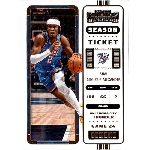 2022 Panini Contenders NBA Season Ticket Retail #18 Shai Gilgeous-Alexander Oklahoma City Thunder Official Basketball Card in Near Mint to Mint Condition