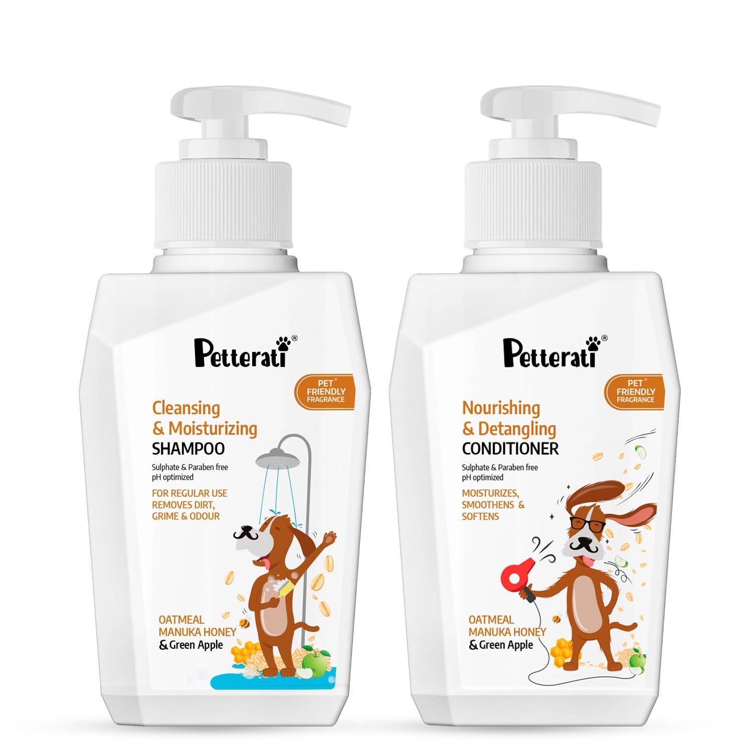 Petterati Cleansing & Moisturizing Shampoo + Nourishing & Detangling Conditioner | Golden Retriever, Labrador & Beagle | Oatmeal, Manuka Honey & Green Apple (400ml Each) (B0CJRDR8N7) Amazon Price History, Amazon Price Tracker