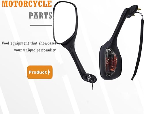 Miniatura 5 de Retrovisores negros de repuesto para Suzuki GSXR 600 750 1000 2001-2016, no se aplica dosis