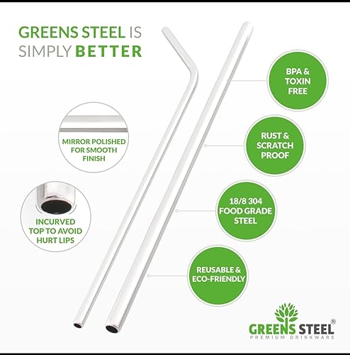 Miniatura 6 de Greens Steel pajitas de acero Inoxidable, M