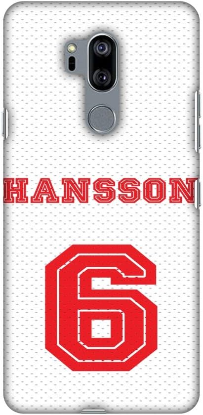 AMZER Slim Fit Handcrafted Designer Printed Snap on Hard Shell Case Back Cover Skin for LG G7, LG G7 ThinQ - Soccer - Hansson Jersey HD Color, Ultra Light Back Case