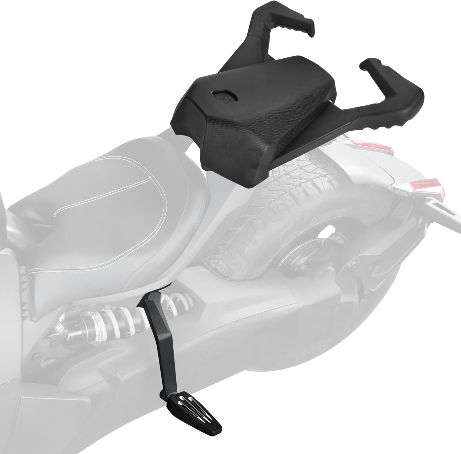 2-Up Passenger Seat with Foot Pegs for Ryker Can-Am Ryker 600/900 / Rally Edition (2019-2025) / Sport Edition (2022-2025) | Rear Soft Seat with Foot Pedal (MAX Mount 219400800 Required)