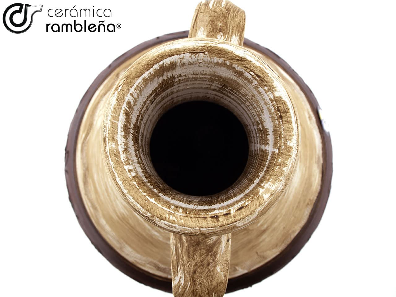 Ceramica Ramblena Cántaro In Terracotta Rossa – Doppio Manico, 8 Litri, Fatto A Mano A La Rambla (Cordoba), 25x25x40 Cm, Modello 01