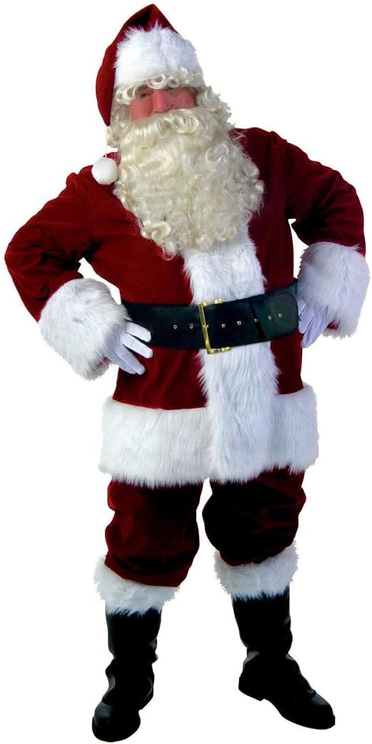Costume Pere Noel Ensemble,Déguisement Père Noël Adulte, Pantalon