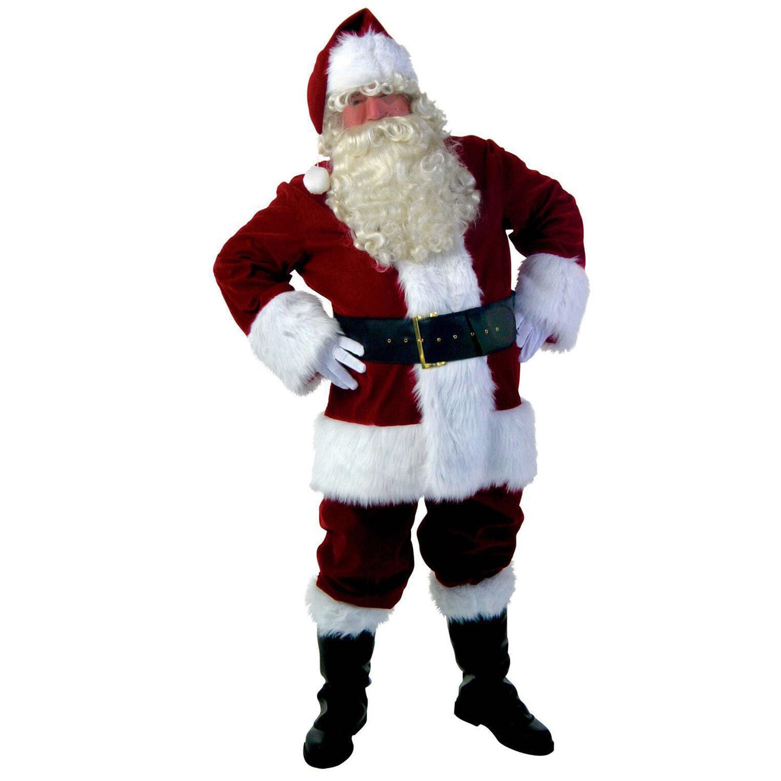 SKFLABOOF Santa Costume Adult Belt 6pc Casual Fashion Outfit Comfortable  Trendy Suits Comfort Fancy Outfits Boot Covers