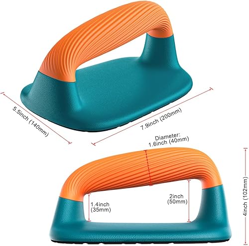 Miniatura 7 de Dolibest Push Up Bar, 12'' High Parallettes Bars with Wooden Handles, Stable and Comfortable Calisthenics Equipment, Suitable for Handstand, L-Sit,