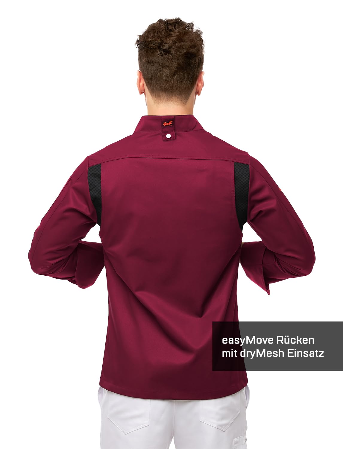 strongAnt Chaqueta de Chef de Manga Larga para Hombre, con Botones de Bola, Uniforme de Chef Ajustado, Chaqueta de Panadero